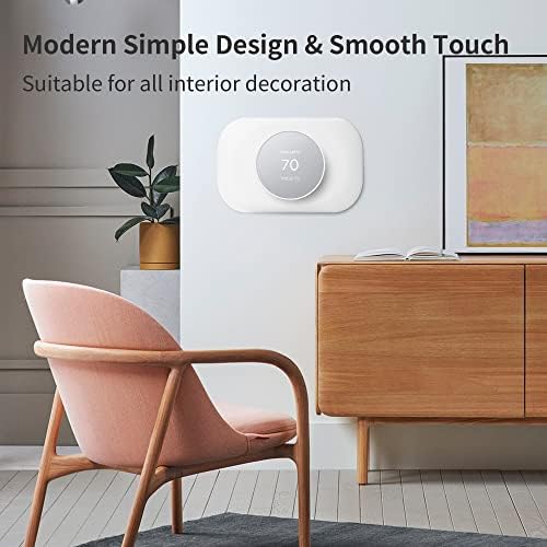 Petrichor Wall Plate Cover - Compatible with Google Nest Thermostat Accessory 2020 - Trim Kit, Easy Installation - Snow