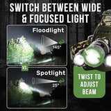 TDC Head Lamp Led Rechargeable Super Bright - USB-C Headlamp for Adults - Head Lights for Forehead - 1080 Lumen Head Flashlight - 10HR Battery for Hardhat, Camping, Hunting, Work