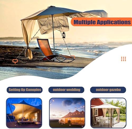 16In Tent Stakes, Ground Anchors Screw in, with 1PCS Tent Stakes Heavy Duty Adapter, for Screw Ground Anchors, Tree Straightening Kit, Anchors Tent, Mobile Home Anchors (Color : Orange, Size : 12PCS