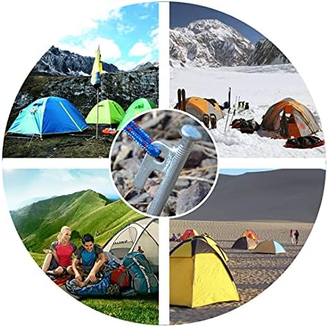 8 Pack Tent Stakes Heavy Duty 12 inch Steel Tent Pegs for Camping Unbreakable and Inflexible