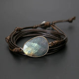 ZOSOJONA Women Wrap Bracelet Boho Natural Jasper Crystal Stone Beads Strand Bracelets