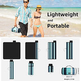 ZAZE Picnic Blankets Beach Blanket, 80''x80'' Extra Large Thick 3-Layers, Sandproof Machine Washable Waterproof Foldable Oversized XL Outdoor Mat, for Camping, Park, Travel, Grass(Blue White Stripe)