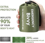 Esky Emergency Sleeping Bag, Portable Emergency Blanket Thermal Bivy Sack, Waterproof Lightweight Survival Gear with Compass for Camping Hiking Outdoor Adventure