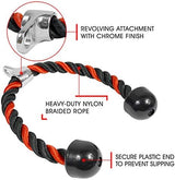 Yes4All Deluxe Tricep Rope Cable Attachment, 27 & 36 inch with 4 Colors, Exercise Machine Attachments Pulley System Gym Pull Down Rope with Carabiner