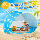 Monobeach Baby Beach Tent Ocean Pop Up Portable Shade Pool UPF50+ UV Protection Sun Shelter for Infant with Easy Set Up Canopy
