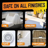 Boat Juice 2in1 Interior Boat Cleaner & Protectant Spray | Vinyl Boat Seat Cleaner + Ceramic UV Protection | Also for Upholstery, Carpet | Marine Detailing, Orange Creamsicle Scent, Made in USA (32oz)