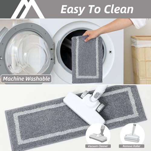 COSY HOMEER Soft Stair Treads 15pcs Non-Slip Carpet Mat 28inX9in Indoor Stair Runners for Wooden Steps,Stair Rugs for Kids and Dogs, 100% Polyester TPE Backing Grey,Square