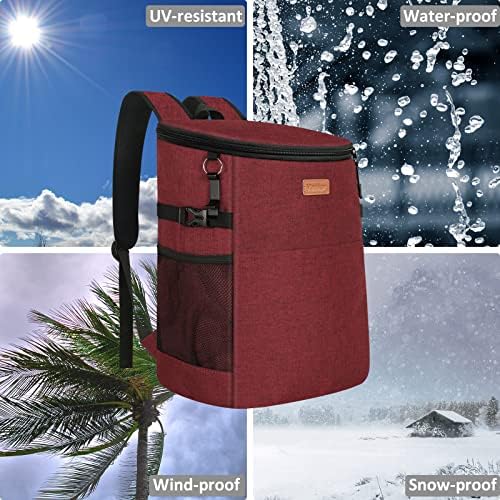 Camping Cooler Backpack 30 Cans, Soft Backpack Coolers Insulated Leak Proof Travel Cooler Bag Waterproof Lunch Picnic Beach Work Trip Thermal Bag Drink Beverage Beer Bag Cooler