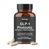 Vjningu GLP-1 Probiotic - 500M AFU Multi-Strain Probiotic + Prebiotic, Naturally Support GLP-1 Production & Curb Appetite, Delayed Release, Third-Party Tested, for Men & Women-30 Capsules (one-pc)