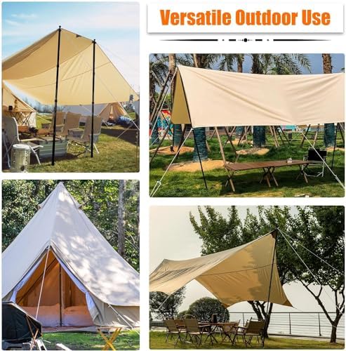 AYAMAYA Tarp Poles - Telescoping Camping Tent Poles Replacement, Upgraded 4-Section Heavy Duty Aluminum Rods with Stakes & Guylines for Tents, Rain Fly, Camping Shelter, Awning Canopy RV Car, Set of 4