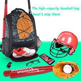 WOLT Youth Baseball Bag - Bat Backpack for Baseball, T-Ball & Softball Equipment & Gear, Bat & Glove Holder, Large Main Compartment for Helmet & accessories, Separate Shoes Compartment, Fence Hook