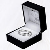 Personalized Men’s Silver Ring – Custom Engraved Wedding Band with Beveled Edge – Free Engraving in Any Language - Ships from USA
