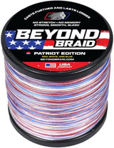 Beyond Braid Braided Fishing Line -Super Strong - Abrasion Resistant - No Stretch -Blue Camo, Moss Camo, White, Green, Pink, Blue, 4 Strand 8 Strand