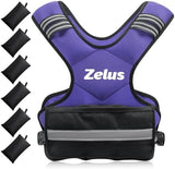 ZELUS Weighted Vest for Men and Women | 4-10lb/11-20lb/20-32lb Vest with 6 Ironsand Weights for Home Workouts | Adjustable Body Weight Vest Exercise Set for Cardio and Strength Training