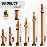 BWSHLF Tubeless Presta Valve Stem 40/44/55/60/65/80/100 mm, Super Light Alloy Presta Valve Stem Kit with Valve Core Remover Tool and Valve Stem Caps - Multiple Color and Size Options(Pair)