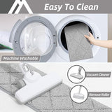 COSY HOMEER Edging Stair Treads Non-Slip Carpet Mat 28inX9in Indoor Stair Runners for Wooden Steps, Edging Stair Rugs for Kids and Dogs, 100% Polyester TPE Backing (4pc, Grey)