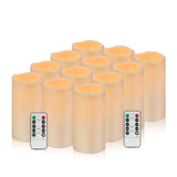 Artmarry 12Pcs Flickering Flameless Candles Waterproof Large (D 3" x H 6") LED Candles, Fake Pillar Outdoor Indoor Battery Operated Candles with Remote for Home/Wedding/Christmas/Holiday Décor