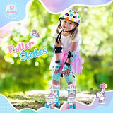 SULIFEEL Rainbow Unicorn 4 Size Adjustable Light up Roller Skates for Girls Boys for Kids