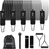 VEICK Resistance Bands, Exercise Bands, Workout Bands Set for Working Out with Handles for Men Women, Elastic Exercising Bands for Fitness Weights Work Out at Home Gym