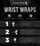 Gymreapers Weightlifting Wrist Wraps (IPF Approved) 18" Professional Quality Wrist Support with Heavy Duty Thumb Loop - Best Wrap for Powerlifting Competition, Strength Training, Bodybuilding