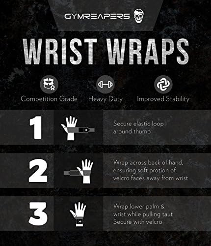 Gymreapers Weightlifting Wrist Wraps (IPF Approved) 18" Professional Quality Wrist Support with Heavy Duty Thumb Loop - Best Wrap for Powerlifting Competition, Strength Training, Bodybuilding