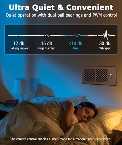 AirBlaze Z4, Quiet Register Booster Fan Fits 4”x10” Register Holes, Smart Vent Booster Fan with Thermostat Control & Remote Control, 10-Speed Control Heating Cooling AC Vent Fan (Brown)