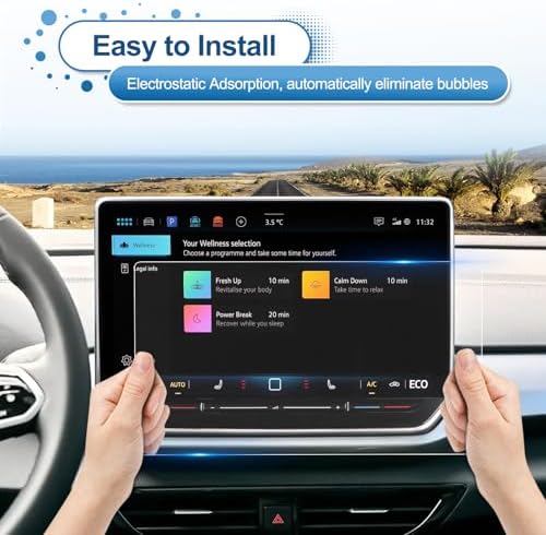 2024 2025 ID.4 Screen Protector for Volkswagen ID.4 (Pro/Pro S/AWD Pro/AWD Pro S/AWD Pro S Plus) 12.9-inch Touchsreen, 9H Tempered Glass 2025 ID.4 /ID.Buzz Accessories HD Transparent 12.9"