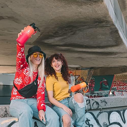 Farsea Insulated Water Bottle With Paracord Handle, Protective Silicone Boot and 2 Lids (Straw Lid & Spout Lid), Stainless Steel Water Bottle Wide Mouth, Double Wall Sweat-Proof BPA-Free, 18 oz