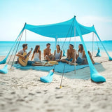 Beach Tent Sun Shelter 10 x 10FT with 8 Sandbags, UPF 50+ Protection Beach Shade Canopy, Eazy Up Portable Canopy Tent for Sun, Camping, Fishing, Backyard