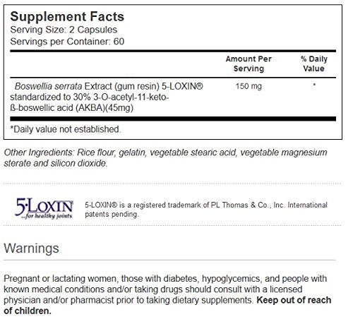 Vitacost Synergy 5-Loxin®-AKBA Boswellia Extract -- 150 mg per serving - 120 Capsules