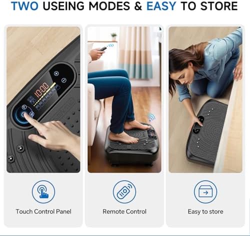 Vibration Plate Exercise Machine Lymphatic Drainage, Full Body Shaking Workout Vibrating Plate Weight Loss, 199 Adjustable Speeds 450 Lbs Capacity Fitness Platform for Women Men