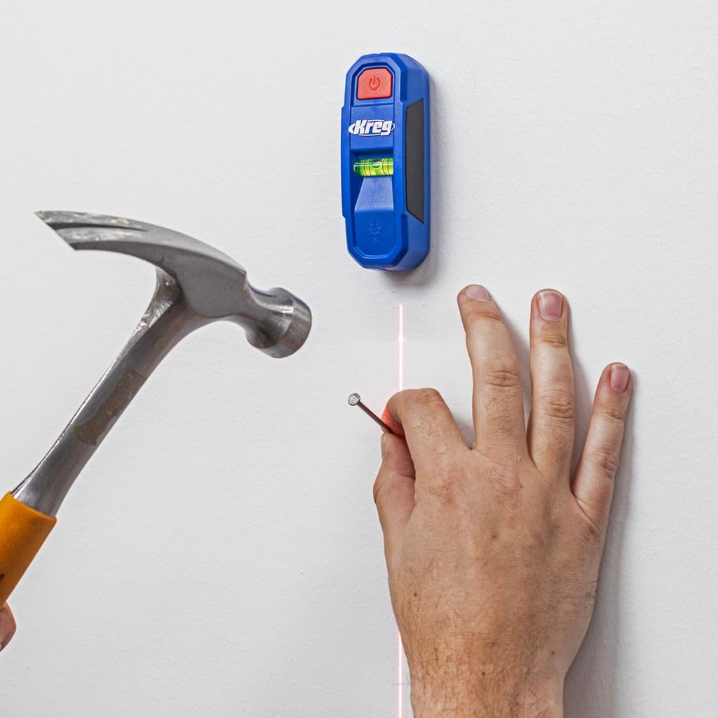 Kreg KMM1000LZ - Kreg Magnetic Stud Finder with Laser-Mark - Stud Finder & Wall Scanner - Magnetic Stud Finder Tool - with Precise Stud Magnet