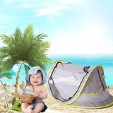 Green Pipe Baby Pop Up Tent - UPF 50+ Sun Shade with Mosquito Net, Beach Umbrella for Girls & Boys