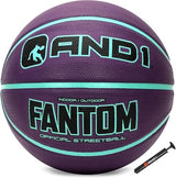 AND1 Fantom Rubber Basketball: Official Regulation Size 7 (29.5 inches) Rubber Basketball - Deep Channel Construction Streetball, Made for Indoor Outdoor Basketball Games