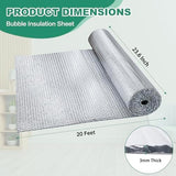 Reflective Bubble Insulation Sheet, Double Side Aluminum Foil Bubble Shield, Aluminum Foil Thermal Insulation Radiant Barrier for Windows, RV, Roof, Garage Door (23.6IN X 20FT)