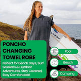 COR Surf Poncho Changing Towel Robe with Hood and Front Pocket | Thick Quick Dry Microfiber Towel
