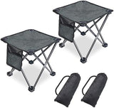 2 Pack Camping Stool Portable, 13.7 Inch Folding Stool for Outdoor Gardening, Fishing, BBQ, Hiking with Carry Bag(400 LBS Capacity)