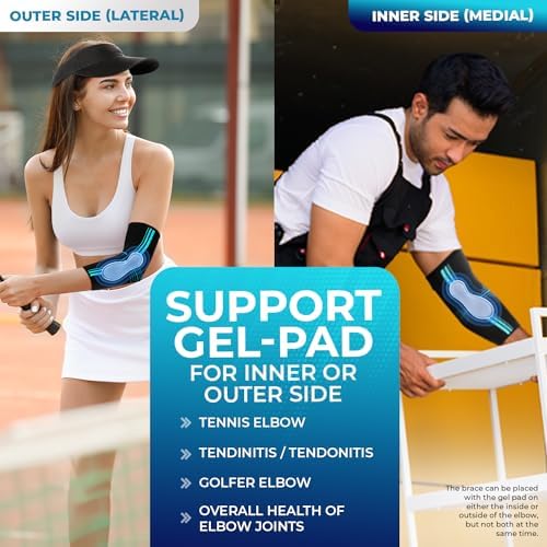 DR. BRACE® Elite Elbow Brace Support, Breathable Elbow Compression Sleeve with Gel Pad for Golfer's, Tennis Elbow & Tendonitis Treatment & Pain Relief 2024