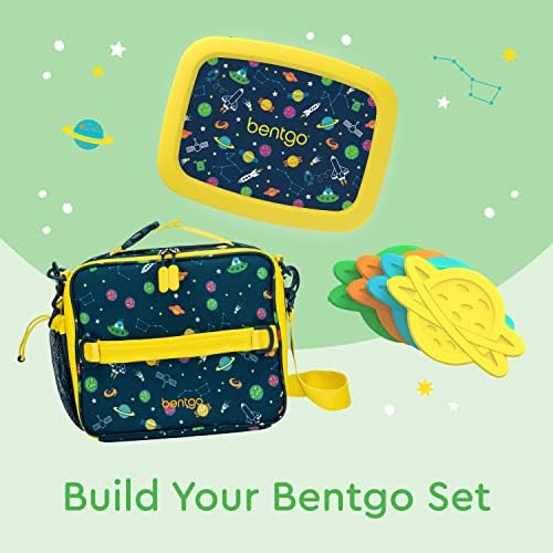 Bentgo Buddies Reusable Ice Packs - Slim Ice Packs for Lunch Boxes, Lunch Bags, and Coolers - Multicolored 4-Pack (Planet)