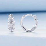 925 Sterling Silver Huggie Hoop Earrings | Hypoallergenic Leaf Hoop Earrings | Clip on Earrings Jewelry Gifts for Wife Women (BSE500)