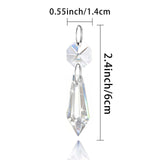 Premium Clear Crystal Glass Drops 2.4" -Multi Purpose Bluk Crystal Beads Hanging Prisms for Holiday Party/Home/Window Decoration/Chandelier Replacement Parts (M-100pcs)