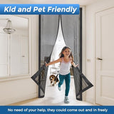 Smartor Magnetic Screen Door Magnetic Closure Fits 36"x80" Doors |Polyester - Retractable Screen Door Mesh| Self Sealing|Hands Free |Keeps Bugs Out|Pet and Kid Friendly-39 Inch x 82 Inch