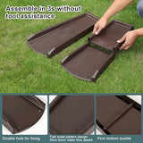 Rain Gutter Downspout Splash Block, Gutter Downspout Extensions for Water Drainage, 24" Gutter Splash Guards Downspout Extender, Fixable Down spout Drain Trays with PE Nails(1 Pack, Brown)