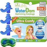 WaterDam Swimming Ear Plugs Great Waterproof Ultra Comfy Earplugs Prevent Swimmer's Ear