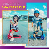 Hurtle 3-Wheeled Scooter for Kids - Wheel LED Lights, Adjustable Lean-to-Steer Handlebar, and Foldable Seat - Sit or Stand Ride with Brake for Boys and Girls Ages 1-14 Years Old