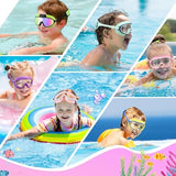 Vvinca Kids Swim Goggles for Age 2-8, Toddler-Goggles with Fabric Strap No Leak Pain-Free, Anti-Fog Goggles for Girls Boys