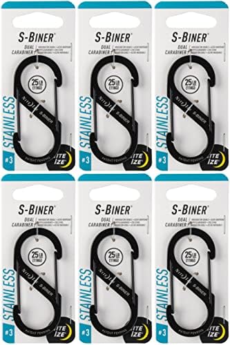S-Biner, Size 3, Black ( 6 pack )