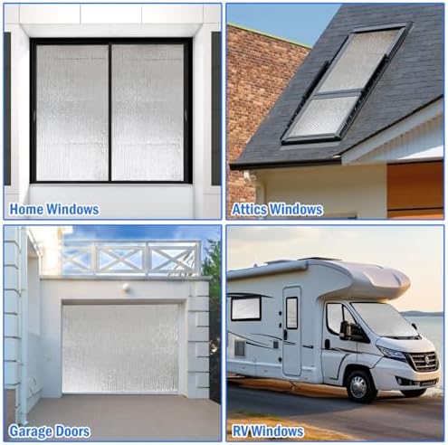 YoleShy Double Reflective Insulation 24 in X 25 FT RV Window Insulation for Summer Heat Reflective Window Film for Roof, Car, Garage Doors