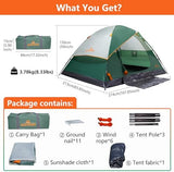 2-12 Person Tents for Camping Waterproof, Backpack Double Layer Tents, Perfect Picnics, Fishing and Backyard Camping