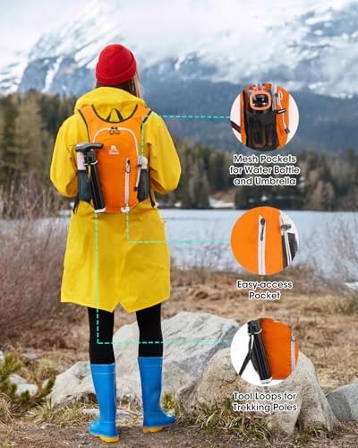 Small Hiking Backpack with Front Phone Holder, Packable Back pack with Chest and Waist Strap, Lightweight Daypack for Women Men
